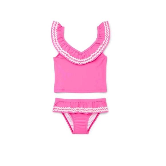 Toddler Girls Pink 2 piece Swim Suit 2T NWT Tankini. Upf 50+ - Picture 6 of 6